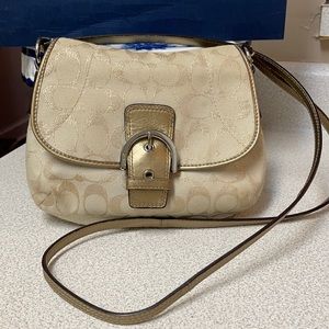 Coach Gold & Cream Crossbody